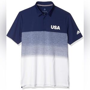 Mens Adidas USA Golf Polo Performance Clinalite Active Short Sleeve‎ Shirt